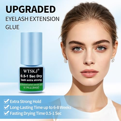 WTSKJ 0.17 Fl Oz / 5ml Quick-Dry Eyelash Extension Glue for Professional Use