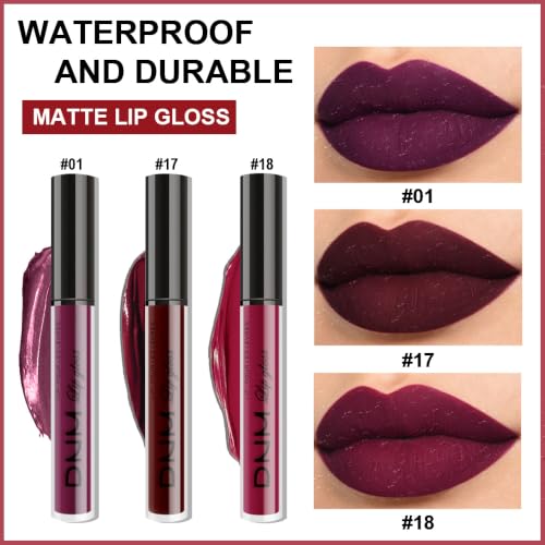 evpct 3Pcs Matte Liquid Lipstick Set - Long Lasting Waterproof