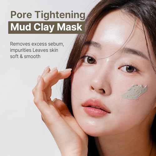 AVCA Pore Tightening Mud Clay Mask 200ml(6.76 fl. oz)? Oil Control Deep Cleansing with Kaolin & Bentonite, Minimizes the Look of Pores, Green Tea & Rice Powder