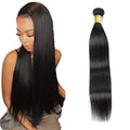 WuvuSnm 20-inch Straight Human Hair Bundles #1B Natural Black Grade 8A