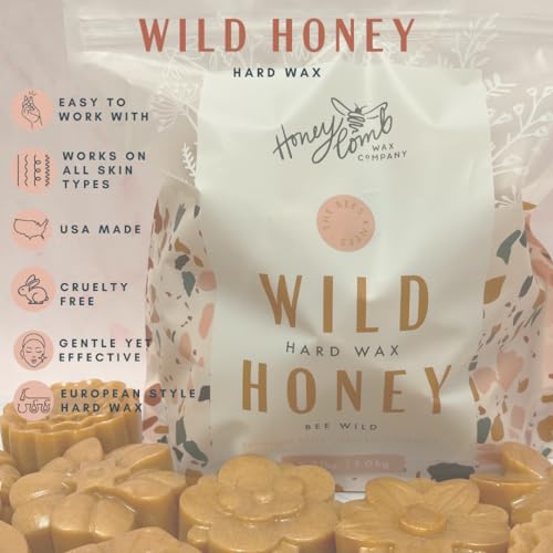 Honeycomb's Professional Hard Wax, All-Purpose, No Strips Needed, Solid Wax Honey Smooth Texture, Easy Removal, Peel-Off Wax (Wild Honey, 35.2 Ounce (Pack of 1))