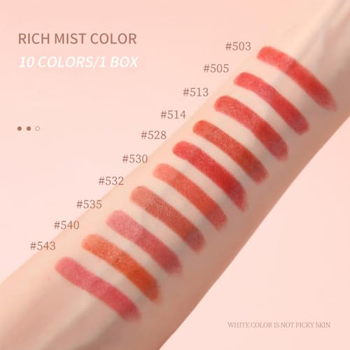 Velvet Matte Lipstick Set, 10 Colors - Waterproof Long Lasting