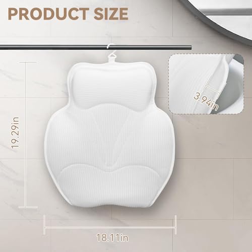 Luxury Bath Pillow - Ergonomic Bathtub Neck & Back Support