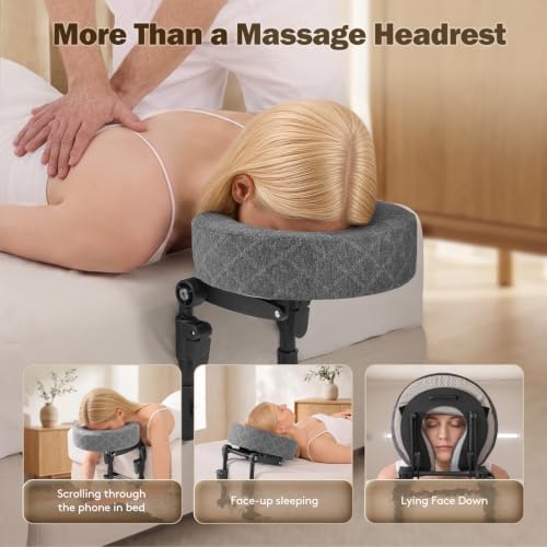 Massage Headrest for Bed with Chest Pad & 2 Pillow Covers