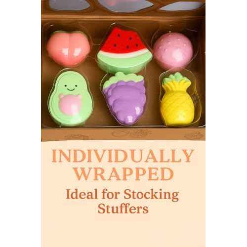 Fruit-Shaped Bath Bombs for Kids & Teens with Surprise Toy Scented - XL Gift Set of 6 Individually Wrapped- Fun Christmas Gift & Stocking Stuffer for Girls and Boys