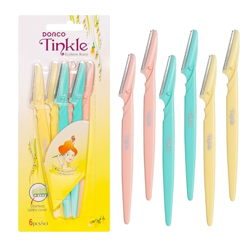 Tinkle Dermaplaning Facial Razors 6-Pack - Eyebrow & Peach Fuzz Trimmer