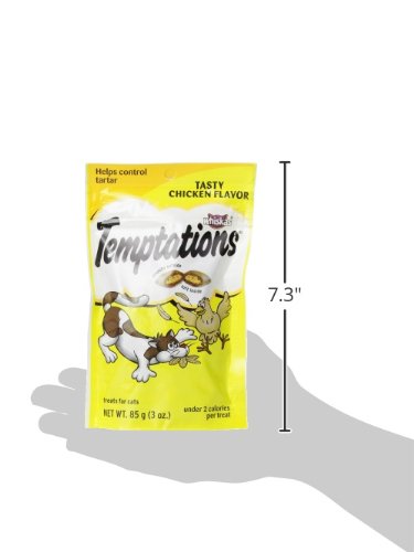 Temptations Classic Crunchy and Soft Cat Treats Tasty Chicken Flavor, 3 oz. Pouch (Pack of 12)