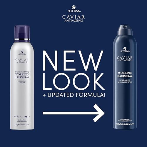 Alterna CAVIAR Anti-Aging Working Hairspray | Buildable, Brushable Hold | Helps Control Frizz & Adds Shine | Sulfate Free