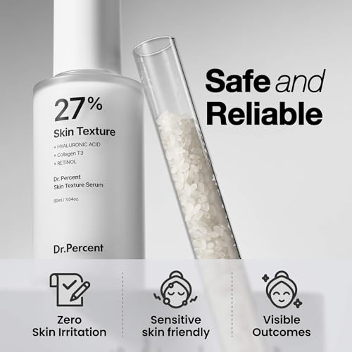 Skin Texture 27% Serum ? Rice Exfoliating, Gentle & Non-Irritating, Glass Skin, Textured Skin, Bumpy, Pore Minimizer, Retinol & Collagen, Lightweight Korean Skincare Serum, 3.04 fl oz