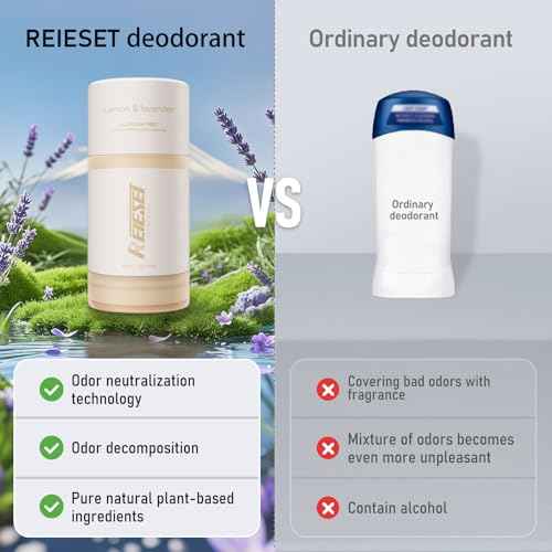 Natural Deodorant with Naturally Derived Ingredients Deodorant for Women and Men,Aluminum Free,72 Hour Odor Control,Lavender and lemon scent