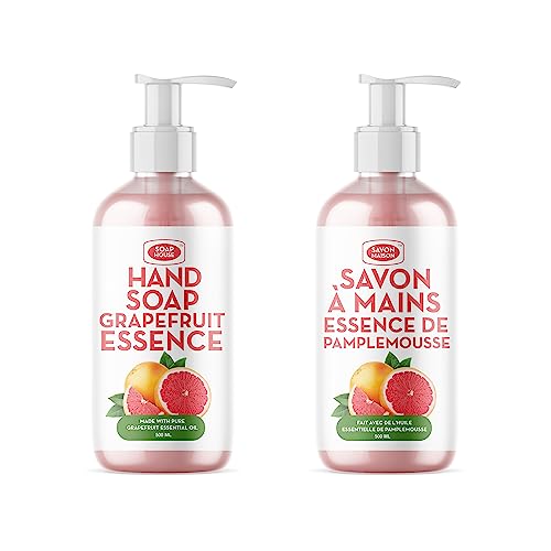 Soap House Hand Soap | Grapefruit Essence | Made with Pure Grapefruit Essential Oil | Pack of 4 units (16.9 Fl Oz x 4)