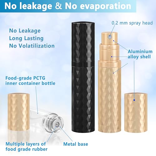 5ml Refillable Travel Perfume Atomizer Bottle - 2-Pack Leakproof