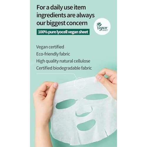 COSNORI Cica X Vita Daily Pure Mask, 30 Sheets (11.8 fl oz / 350 ml) ? Vegan, Hypoallergenic, Weakly Acid, Moisturizing Korean Skin Care