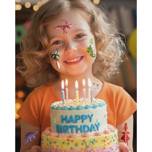 Dinosaur Temporary Tattoos for Kids ? 60PCS | Dinosaur Birthday Decorations, Dinosaur Party Favors, Dino Goodie Bag Fillers, Dinosaur tattoos for Boys & Girls