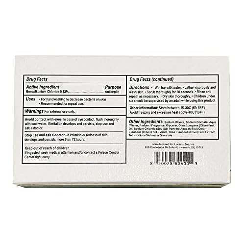 Fresh Essence Antiseptic Bar Soap - 4 Ounce Moisturizing Body Soap Bar Made With Natural Ingredients Like Mediterranean Olive Oil, Coconut Oil, & Aegean Sea Salt - Made In Greece - 3 Pack