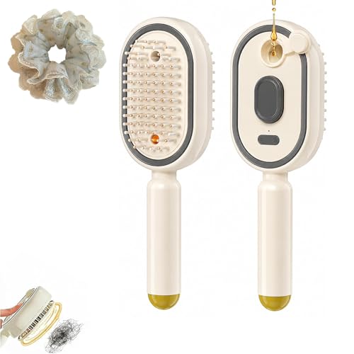 5-in-1 Electric Air Cushion Brush with Nano Mist & Red Light for Frizzy Hair