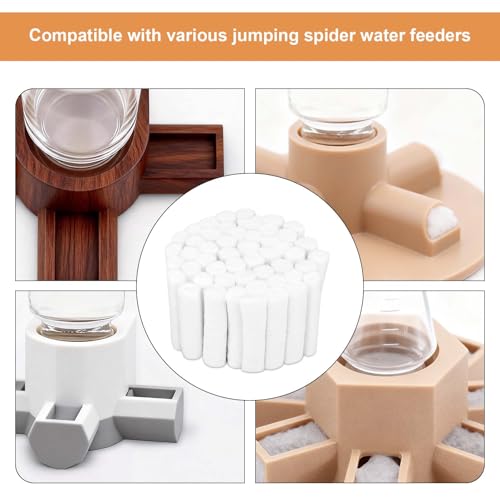 100 Cotton Rolls for Jumping Spider Water Dispenser - Absorbent Replacement Wick