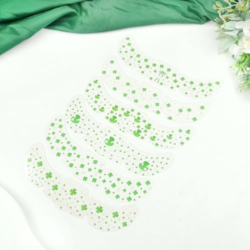 St. Patrick's Day Glitter Face Tattoos - 6 Sheet Shamrock Stickers