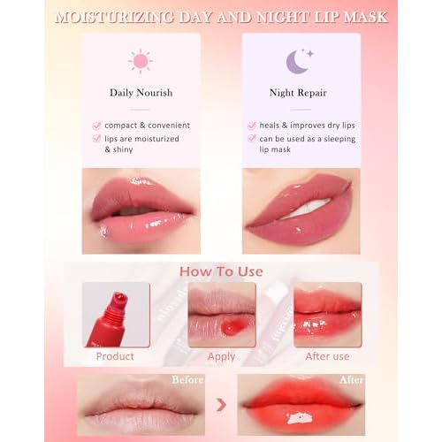 Lip Balm Butter Pink Sugar,Hydrating Tinted Butter Lip Gloss,Clear Lip Mask Lip Moisturizer,Lip Treatment Balm Lipgloss,Non-Sticky Jelly Glow Reviver Fat Lip Oil,Christmas Makeup Gift for Women-06