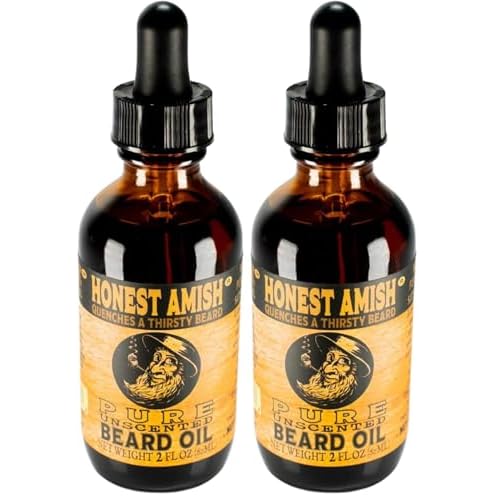 Honest Amish - Pure Beard Oil - 2 Ounce - Fragrance Free (Pack of 2)