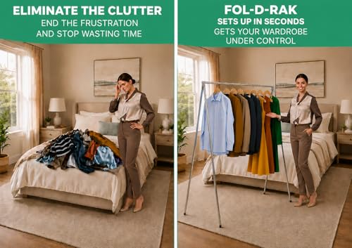 FOL-D-RAK Portable Folding Garment Rack with Carry Bag