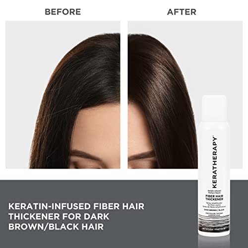 Keratherapy Keratin Infused Perfect Match Fiber Hair Thickener Spray, Medium Brown, 4 fl. oz., 140 ml - Volumizing, Thickening, & Concealing Hairspray for Scalp Coverage, Roots & Thinning Areas