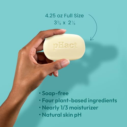 ANDREW LESSMAN pHact Moisture-Rich, Soap-Free Cleansing Bar. Natural Skin pH. Fragrance-Free. All Skin Types - Even Sensitive Skin. Hypoallergenic. Dermatologist Tested. 3-Pack 4.25 oz each