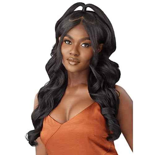 Outre - 5x5 Lace Closure Wig - Human Hair Blend - Body Curl 24" (OFF BLACK 1B)