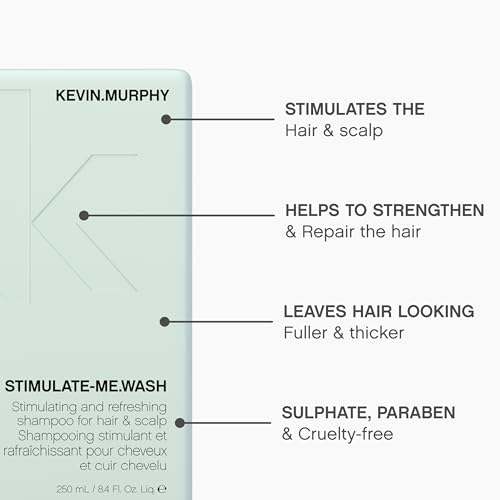 KEVIN.MURPHY STIMULATE-ME.WASH - Clarifying Shampoo for Hair & Scalp - For All Types - Stimulates Hair - Strengthening - Cruelty Free Shampoo - 250 mL / 8.4 fl oz (Pack of 2)