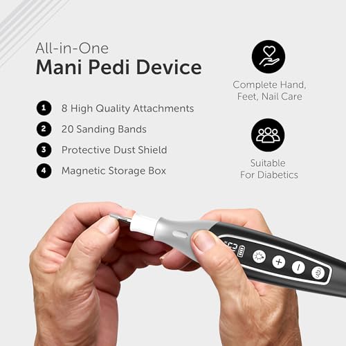 Cordless Electric Nail File Kit for Manicure & Pedicure - 32-Piece Set