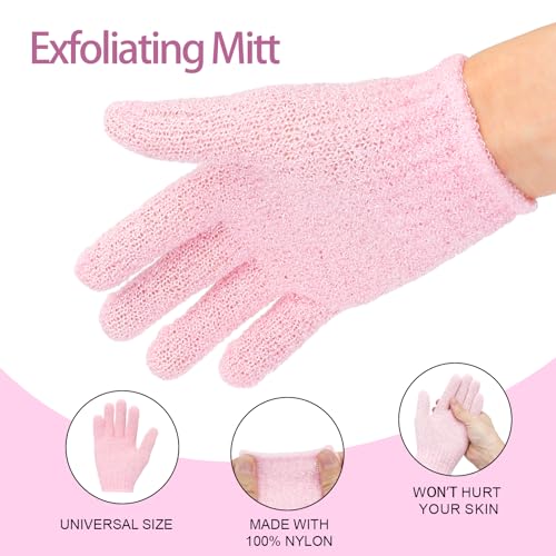 UNIMEIX 4 Pack Self Tanning Mitt Applicator Kit Self Tan Back Applicator with Self Tanning Glove for Self Tan Glove and Sunscreen Brush Kit (Pink)