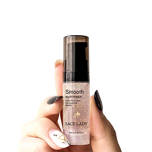 SACE LADY Face Makeup Primer Set, Big Pores Minimizer Perfect Cover, Matte Blur Pore Eraser Filler, Smooth Fine Lines Wrikles, Makeup Base Foundation Primer Gold Foil Infused (6ml/0.2Fl Oz,Pack of 3)