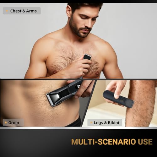 ZENLICO Body Hair Trimmer for Men - Ceramic Blade with USB-C Charging