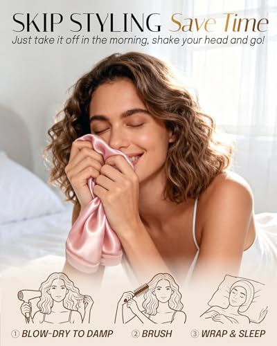 OLESILK 100% Mulberry Silk Bonnet for Sleeping - Hair Wrap for Curly Hair Care