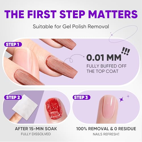 OAKDOLCHE 250 Pack Individually Wrapped Gel Nail Polish Remover Pads