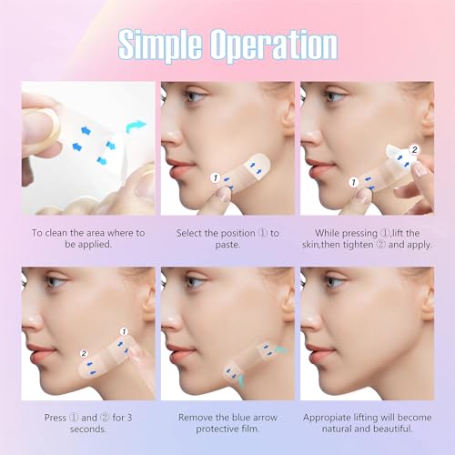 YAGUVI Invisible Face Lift Tape - 60PCS for V-Shaped Contour