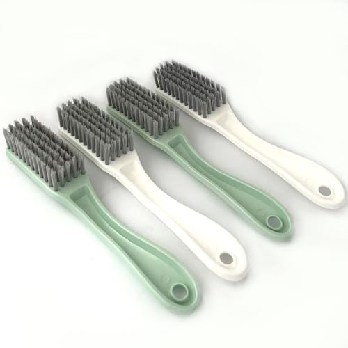 Curved Handle Nail Brush Set - 4 PCS Ergonomic Cleaning Scrubbers