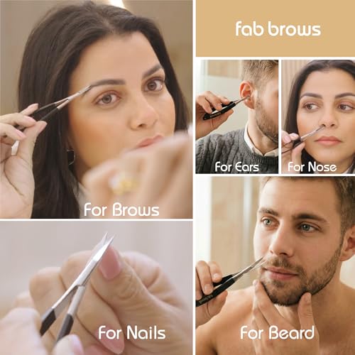 Fab Brows Professional Eyebrow & Nose Hair Trimmer with Sharp Stainless Steel Blades