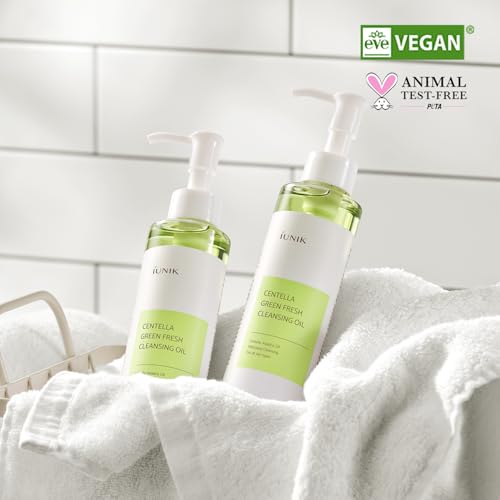 IUNIK Centella Asiatica Cleansing Oil - Pore & Sebum Control Oil Cleanser | Makeup & Sunscreen Remover for Women & Men Dry Oily Sensitive Acne-prone Skin Gentle Face & Body Wash Korean Skincare
