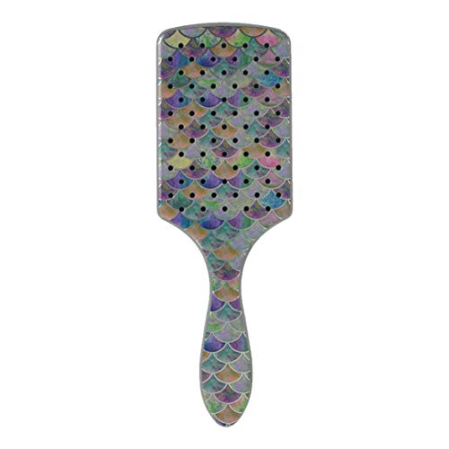 Wet Brush Paddle Detangler Hair Brush, Mermaid Tail - Ultra-Soft IntelliFlex Bristles with AquaVent Design - Spread Hair Treatments Evenly - Pain-Free Hair Brush For Women, Men, Wet And Dry Hair
