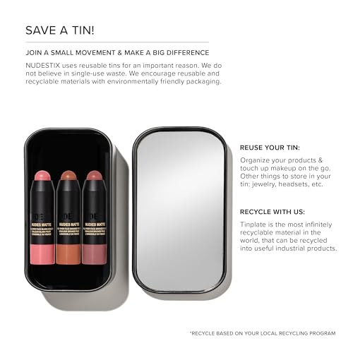 Nudestix Sunkissed Blush & Bronze 3-Piece Mini Kit ? Matte Cream Makeup Sticks for Cheeks, Eyes & Lips | Includes Sunkissed Shade, Travel-Friendly & Vegan | Limited Edition Glow Set