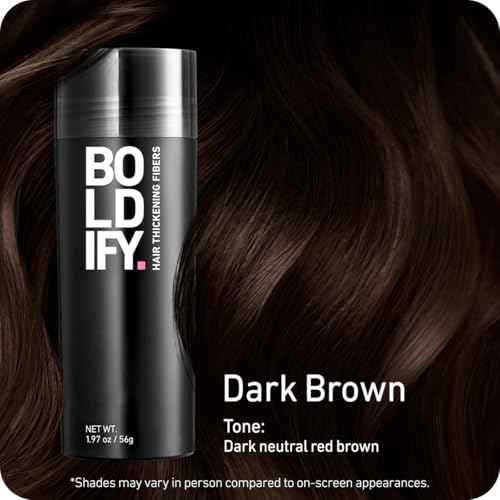 BOLDIFY Hair Fibers (56g) - Fill In Thinning and Fine Hair for an Instantly Fuller, Thicker Look - 14 Shades for Women & Men - Dark Brown