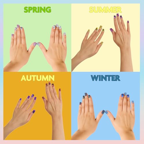 Townley Girl 96-Pc Glitter Press-On Nails Kit with Pre-Glue