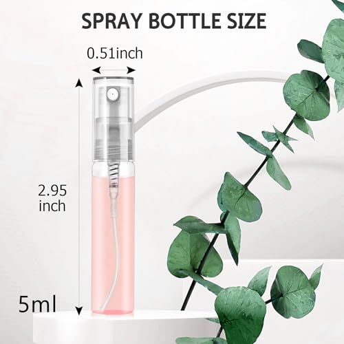 Mini Spray Bottle 105PCS 5ML Clear Glass Perfume Bottles Refillable Fine Mist Spray Bottles Empty Fragrance Sample Spray Containers Cosmetics Atomizer for Cleaning,Travel,Essential Oils
