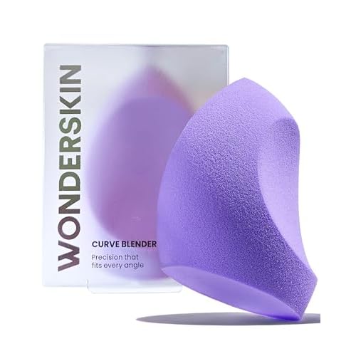 Wonderskin Curve Blender - Patent-Pending Makeup Sponge with Ergonomic Design for Seamless Blending & Contouring ? For Foundation, Creams & Powders