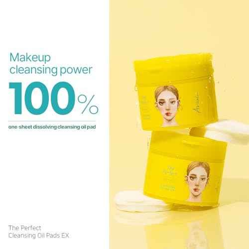 Ariul The Perfect Cleansing Oil Pads EX ? Purifying Cleansing & Hydrating, Quick Makeup Removal, Dual-Sided Vegan Fabric, Large Size, 60 Counts, 175ml / 5.92 fl. oz