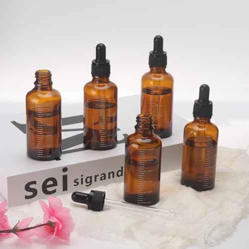 Tincture Bottles with Dropper 50ml+ Glass Dropper Bottle,80 Pack Amber Glass Bottles for Essential Oils/Lab Tinctures/Medicine Perfumes and Travel