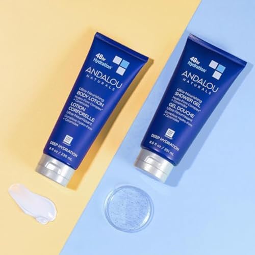 Andalou Naturals Body Lotion, Deep Hydration Lotion for Dry Skin, Ultra-Nourishing Skin Care with Hyaluronic Acid & Ceramides, Body Cream for Softer, More Supple & Glowing Skin, 8 fl oz