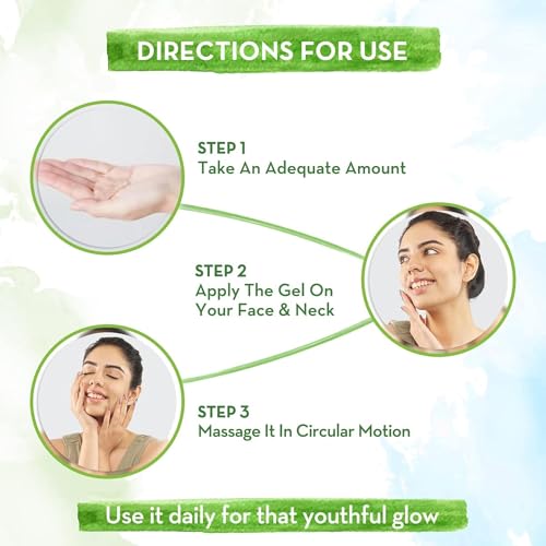 Mamaearth Aloe Ashwagandha Gel with Aloe Vera & Ashwagandha for Youthful Glow | Deeply Hydrates & Moisturizes Skin | Non Sticky & Paraben Free | 10.14 Fl Oz (300ml)