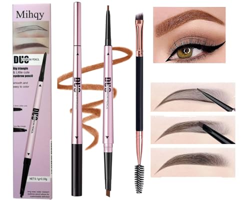 Mihqy Eyebrow Pencil with Dual Brush - Auto Retractable Waterproof